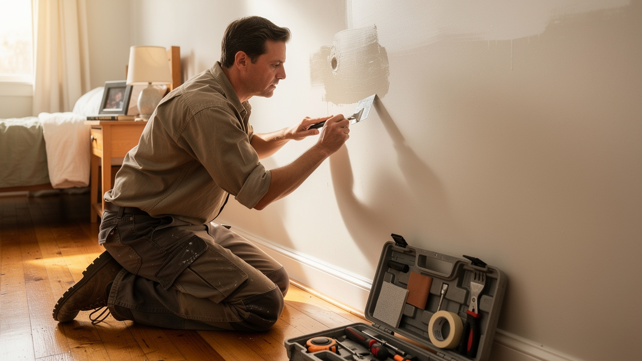 How to Sell Your House Fast in Minnesota Homeowner making simple cosmetic repairs before selling house